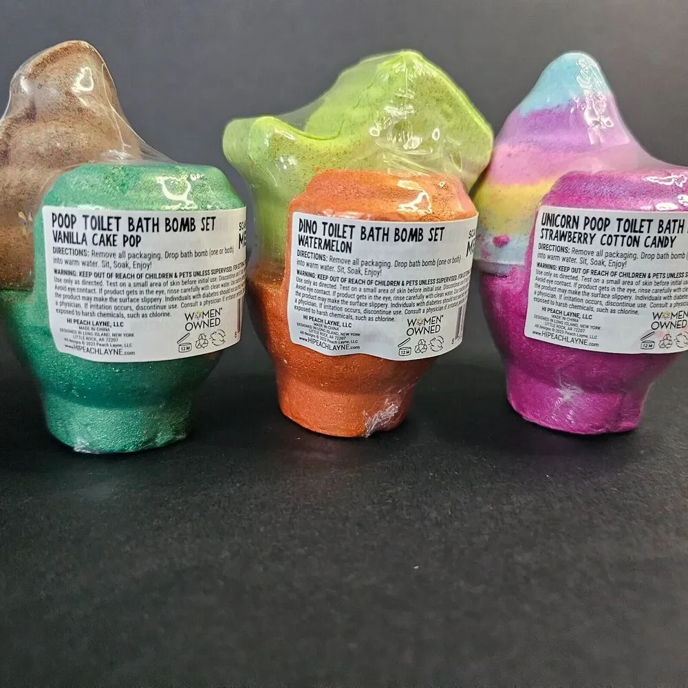 Toilet Poop Bath Bombs, Funny Personal Self Care Spa Items, Set of 4